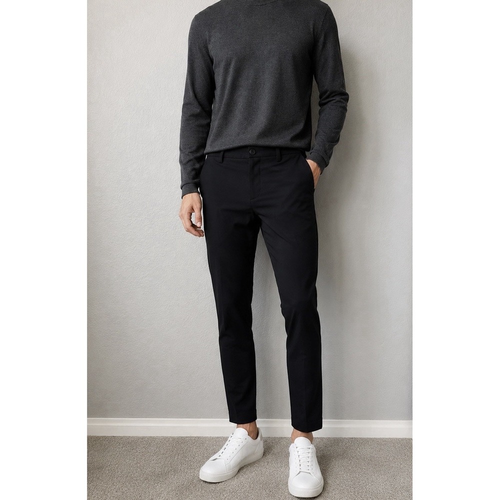 Theory Zaine SW Precision Ponte Pants Mens Size 30 Black Slim Ankle 28 Inseam